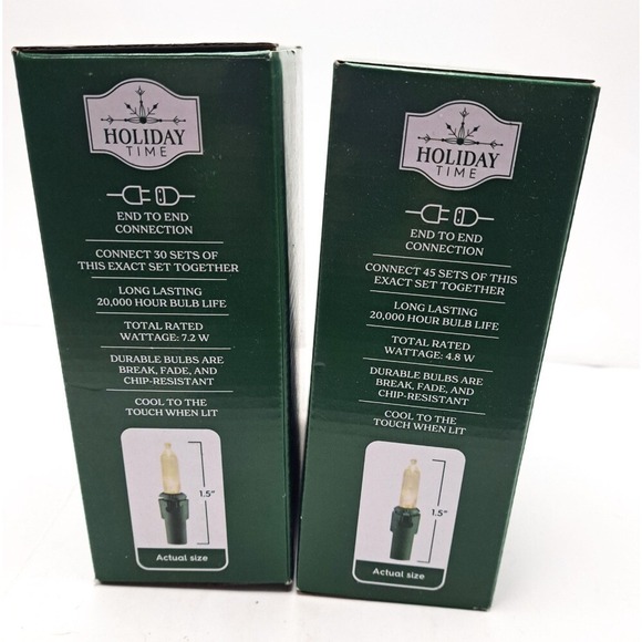 Holiday Time 100 Warm White Mini Lights LED Indoor/Outdoor‎ 22.4 ft Green Wire - Picture 6 of 6